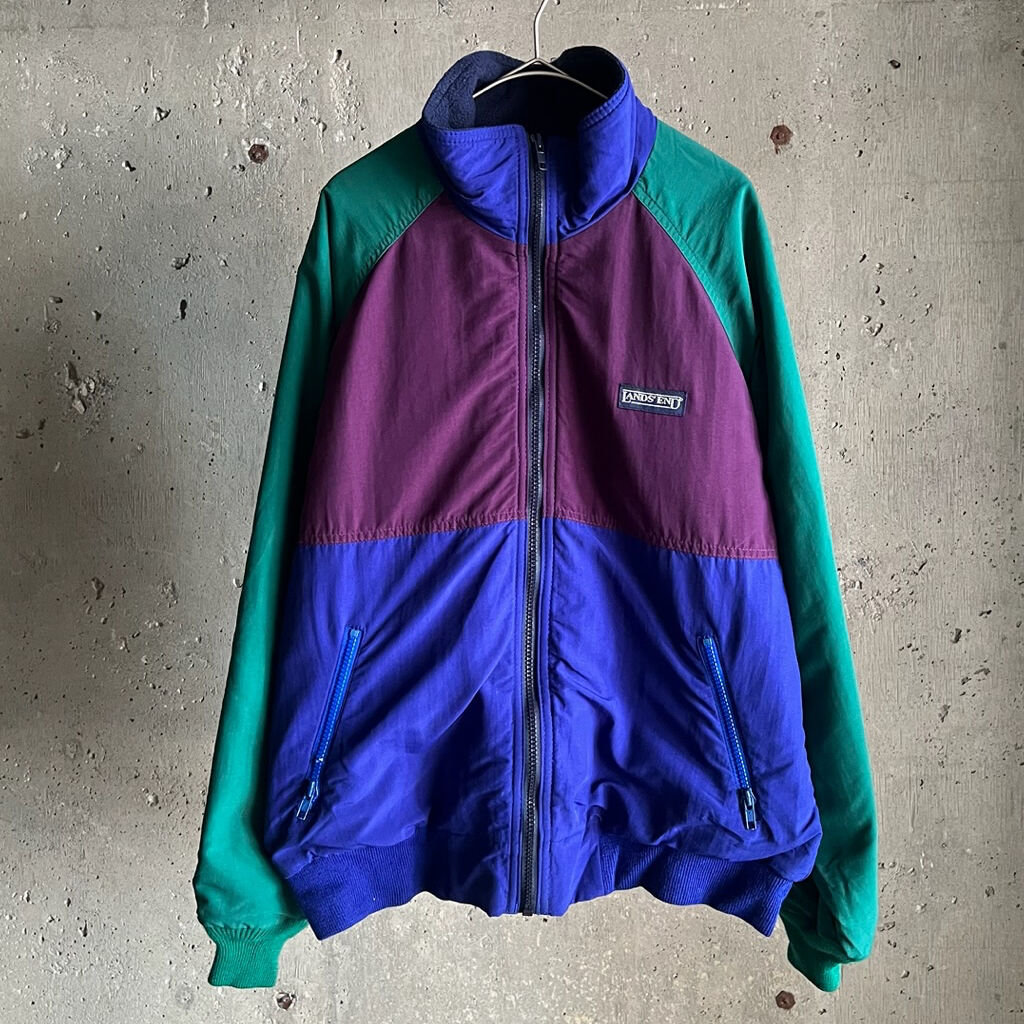 90s LANDS' END multicolor warm up jacket