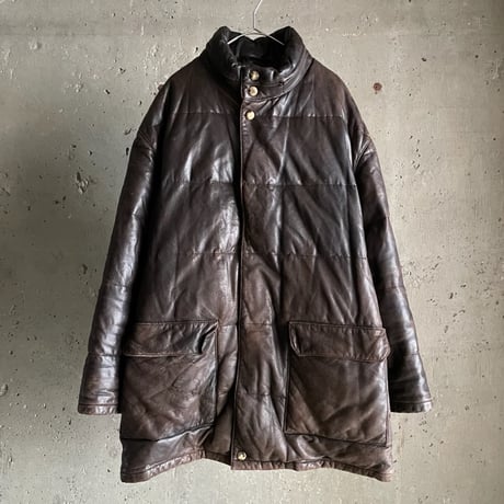 ~90s leather down jacket made in ITALY