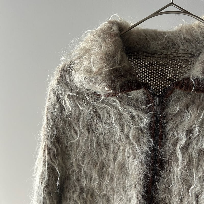 Zip up shaggy mohair jacket | sui & shara