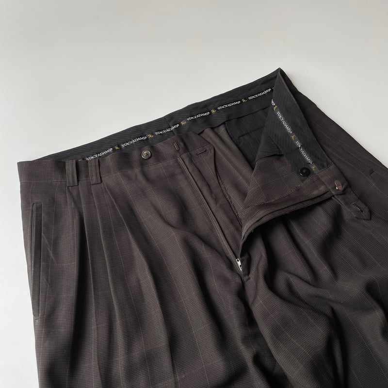 SYACY ADAMS plaid 4tuck wide slacks | sui & shara