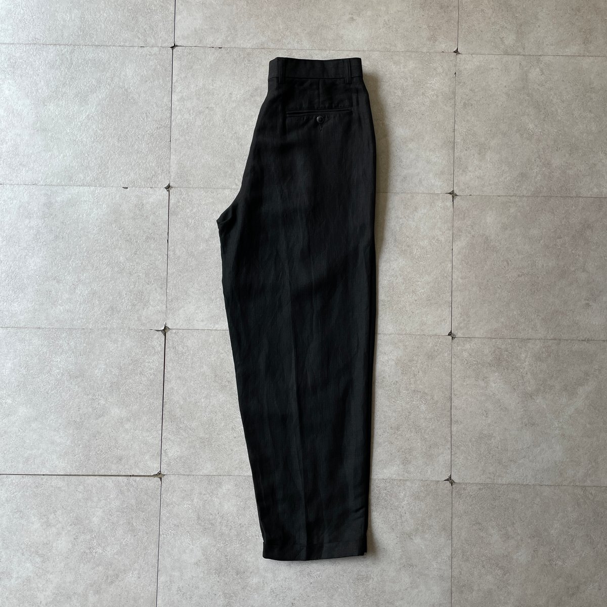 claiborne リネン/コットン　ツータックスラックス　黒31/30 古着. claiborne リネン/コットン ツータックスラックス 黒31/30 古着