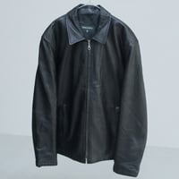 Lamb leather zip up jacket