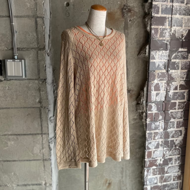 Eddie Bauer openwork linen blend knit｜エディーバウアー