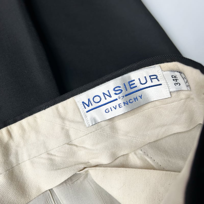 80's~ MONSIEUR by GIVENCHY gabardine fabric tuc