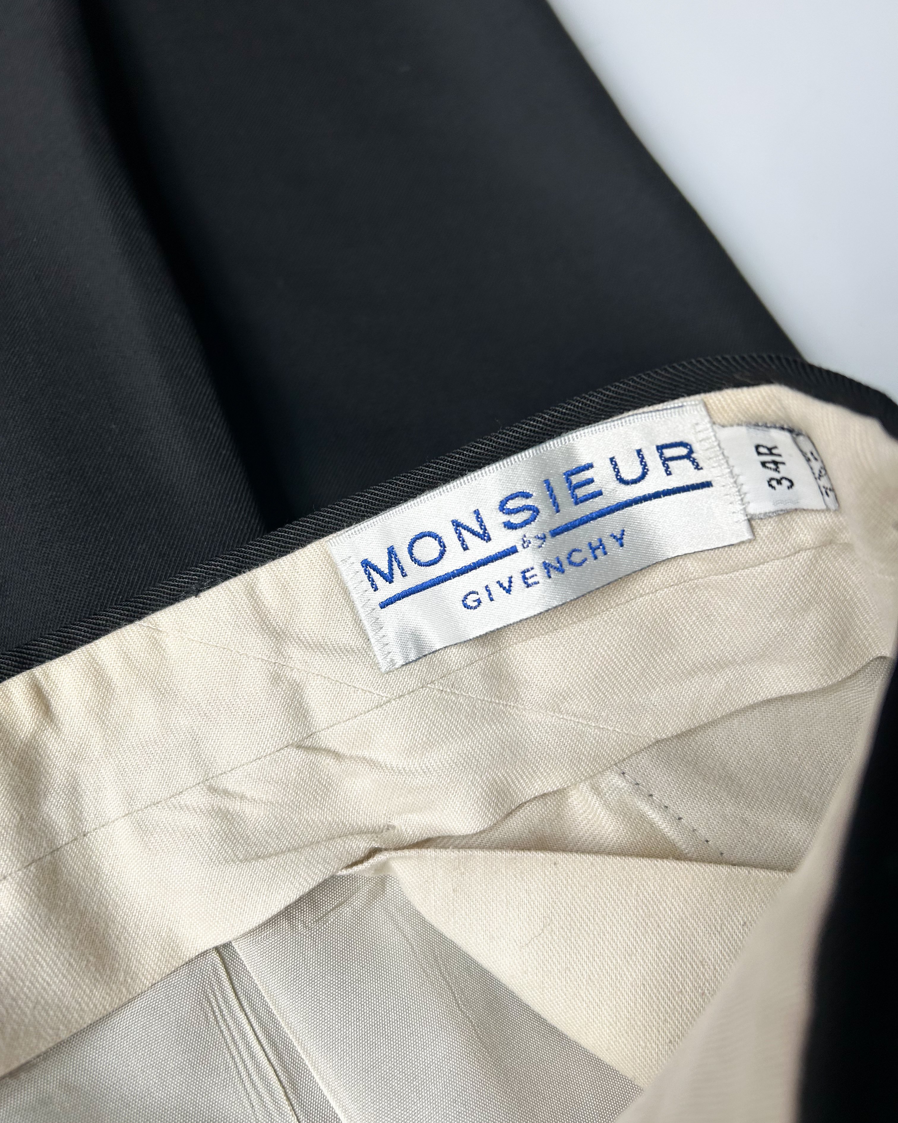 80's~ MONSIEUR by GIVENCHY gabardine fabric tuc