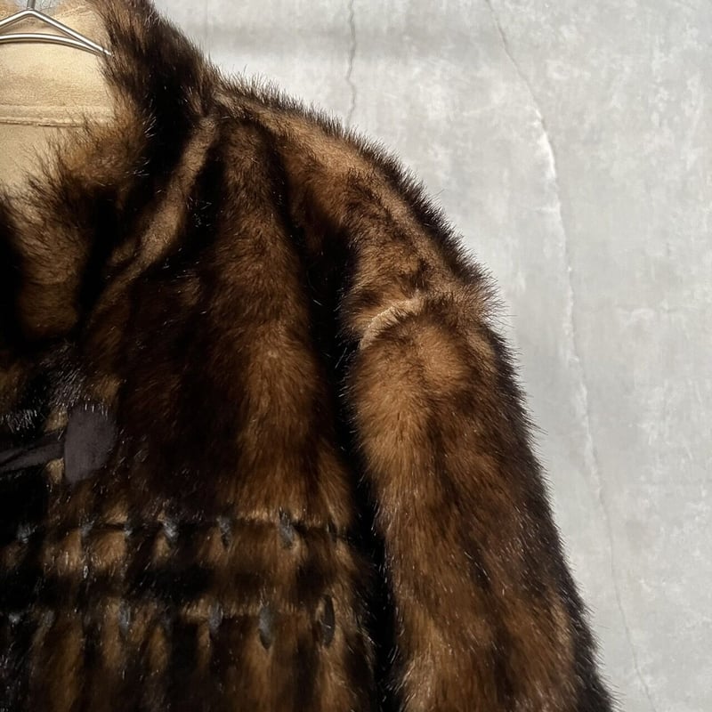 専用 80sヴィンテージリバーシブルブルゾン毛皮ジャケットリアルファーVTG 80s reversible real fur×real mouton design jack