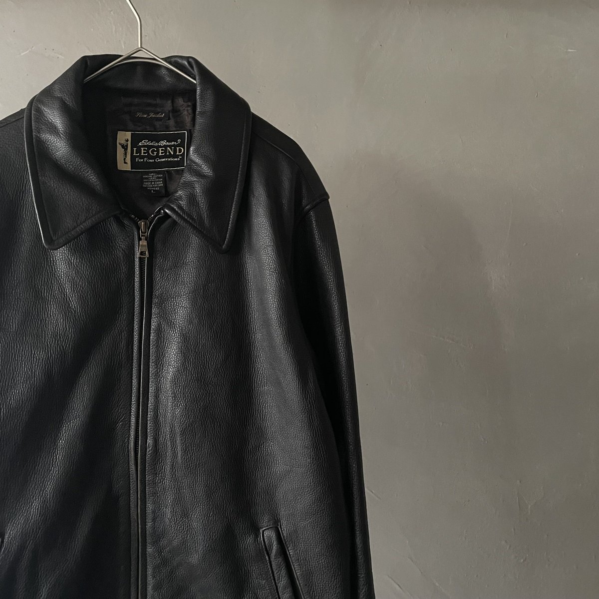Eddie Bauer LEGEND ブラックレザージャケット M 古着 00s Eddie Bauer Legend 「Journeyman Bomber」 牛革