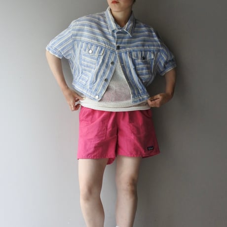 Striped S/S denim jacket