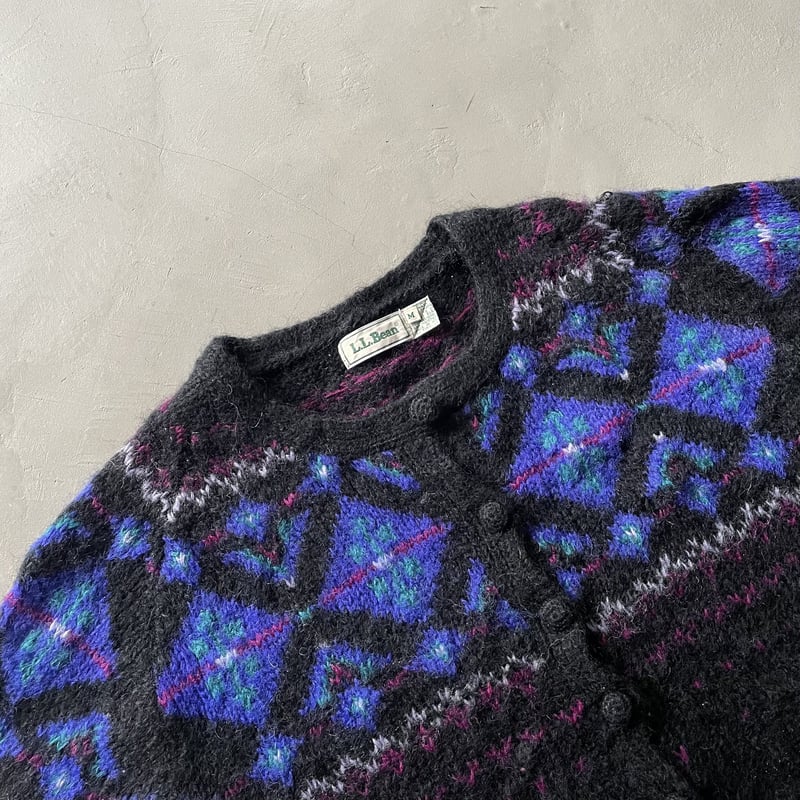 80s L.L.Bean fair isle pattern mohair knit card