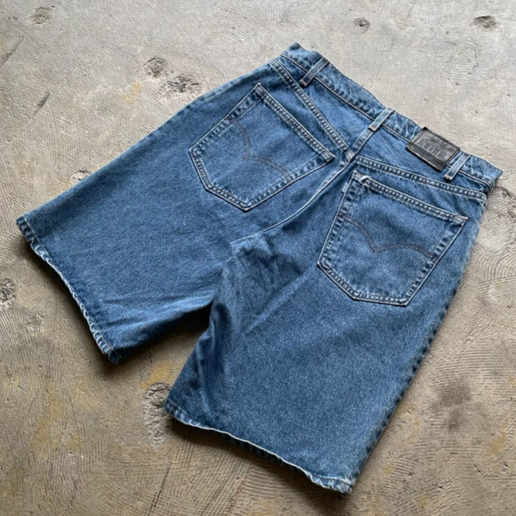 yeah right デニム一点物コモンスリーブ 90s Levi's silver tab denim shorts 