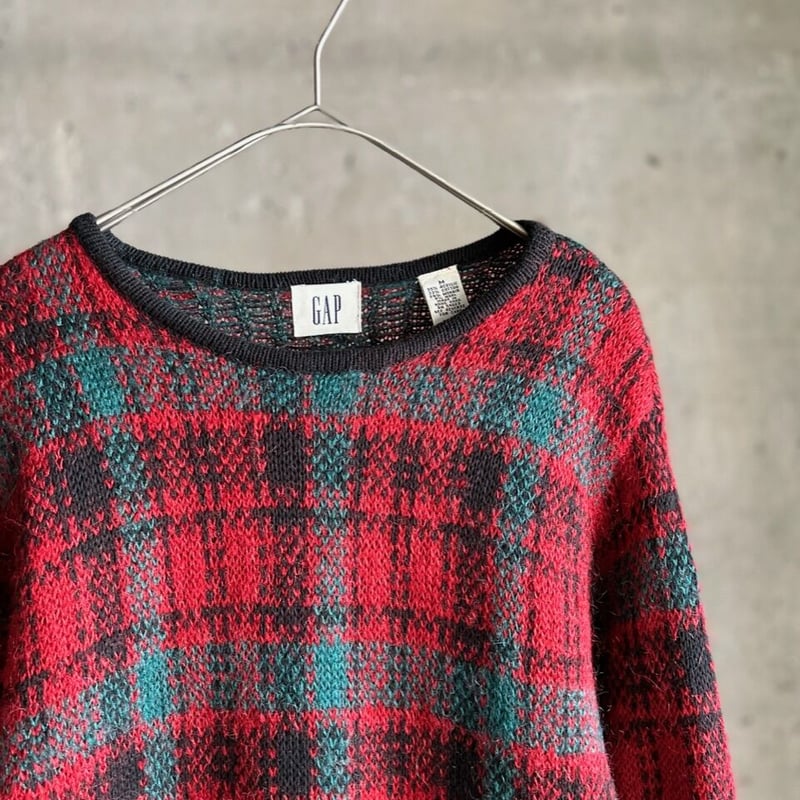 90s “gap” tartan check pattern knit | sui & s...