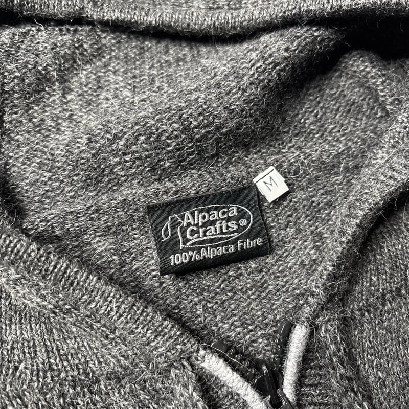 90's Alpaca knit zip up hoodie | sui & shara