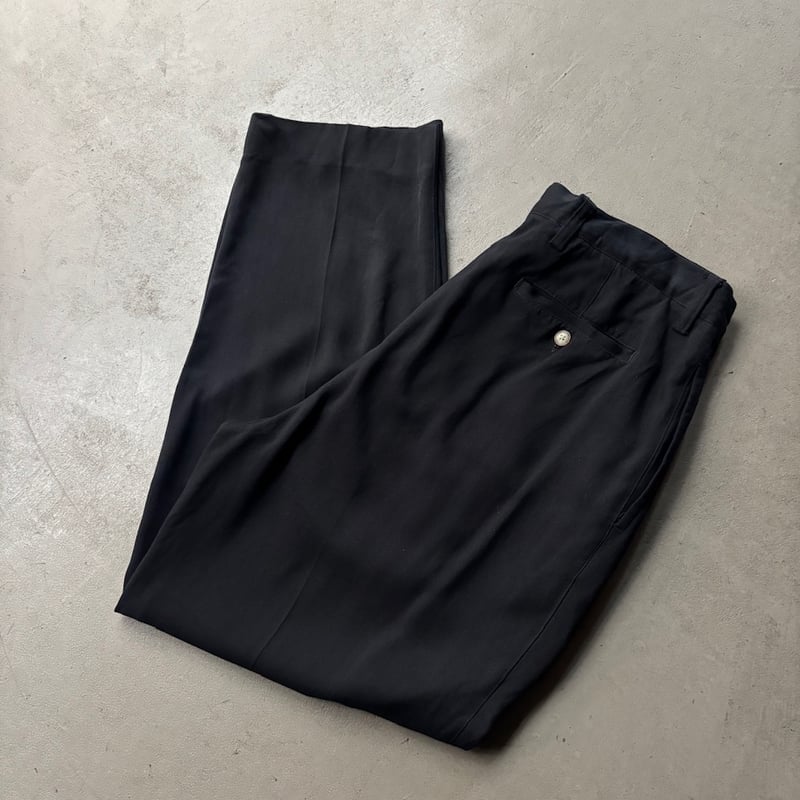  Bahama シルク タックパンツ 黒 34　32 古着　ブラック 90s~ Tommy bahama silk slacks “Black” | sui & s