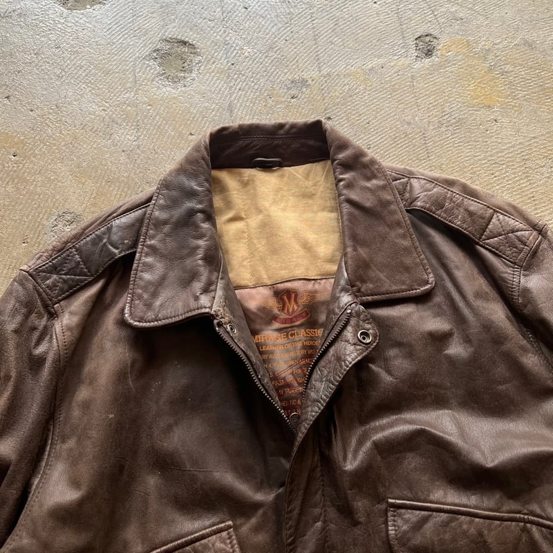 90s Mirage Classics A-2 type leather jacket | s