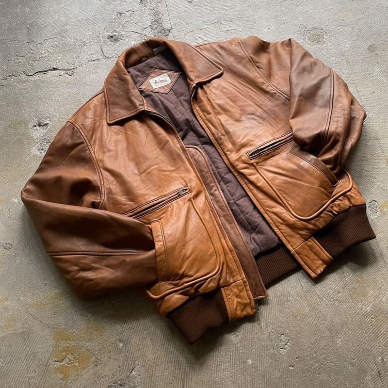 ブラウン レザージャケット ジッパー付き 楽天市場】【中古】MAATEE＆SONS 24AW 鹿SPORTS JK レザージャケット