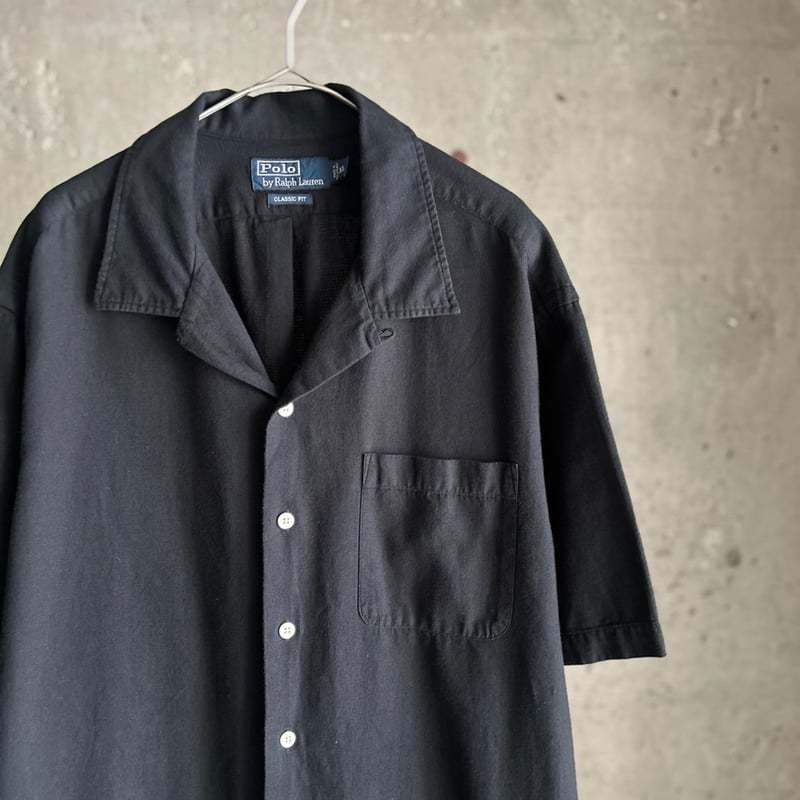 トップス Ralph Lauren RAYON S/S OPEN COLLAR SHIRT 極美品】90s Ralph Lauren special rayon open collar shirt big