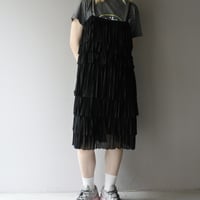 Tiered pleats camisole one-piece