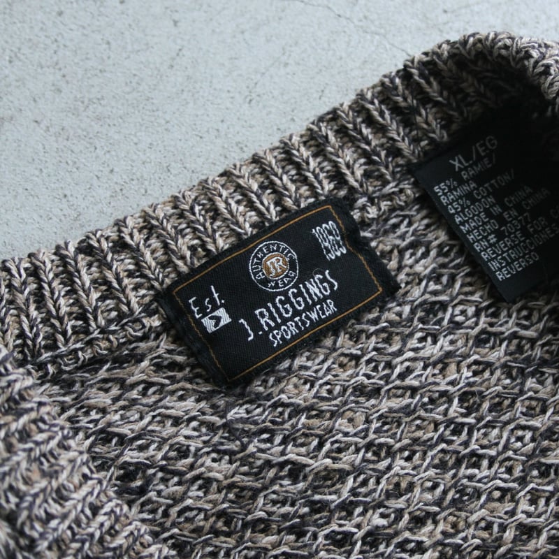 トップス vintage ramie cotton henry neck sweater 90s Ramie/Cotton henry neck knit sweater | sui