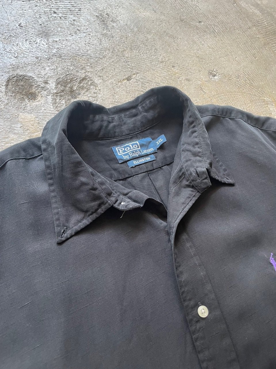 90s ralph lauren 細畝　コーデュロイシャツ　ELLINGTON 古着 90s Ralph Lauren 「BIG SHIRT」 ワンポイント 刺しゅう 細