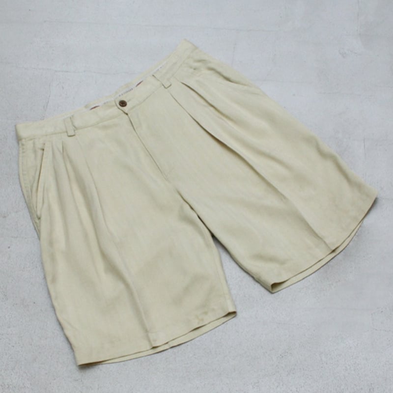 90s  BAHAMAトミーバハマ ツータックスラックスショーツシルク 90s TOMMY BAHAMAトミーバハマ ツータックスラックスショーツシルク