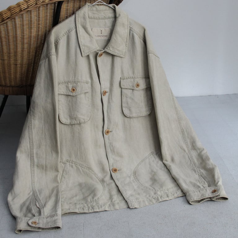 00s Linen design hunting jacket
