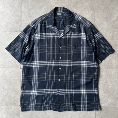 [ピコチュウ]ラルフローレン CALDWELL コールドウェル ネイビー 90s Polo by Ralph Lauren CALDWELL S/Sオープンカラーシャツ