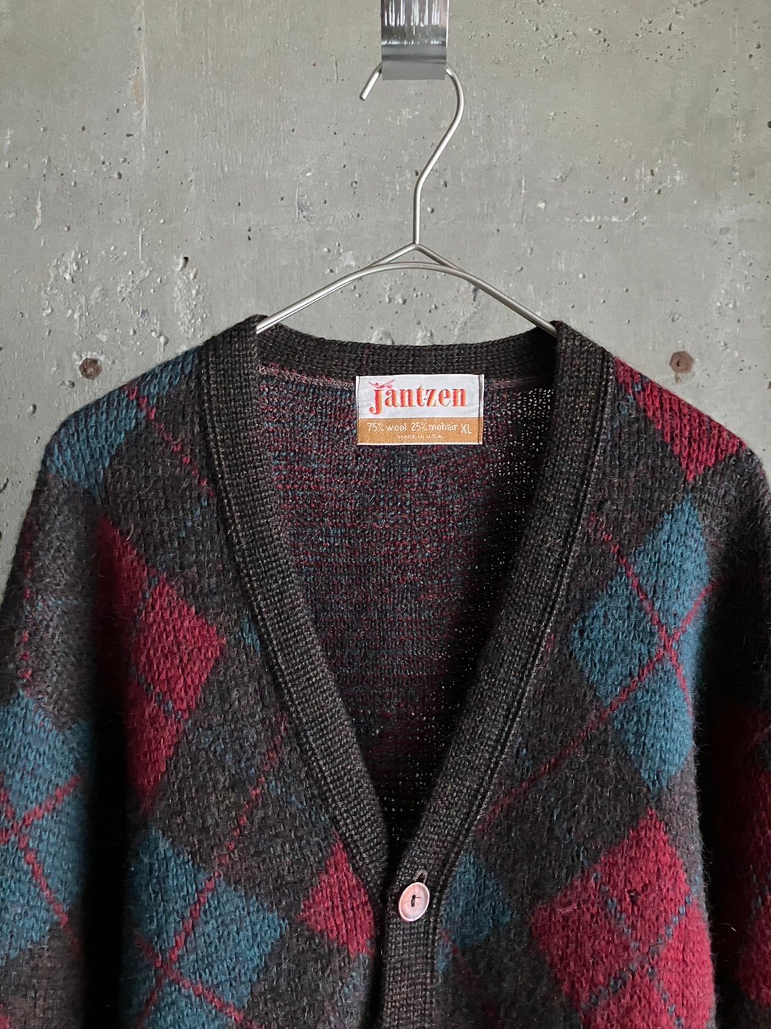 60s Jantzen モヘアカーディガン USA製 Lサイズ 60s jantzen USA製 モヘアカーディガン ヴィンテージ グリーンの