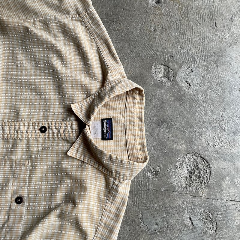 トップス 00'S patagonia Seersucker Check Shirt 00's Patagonia plaid pattern seersucker shirt |