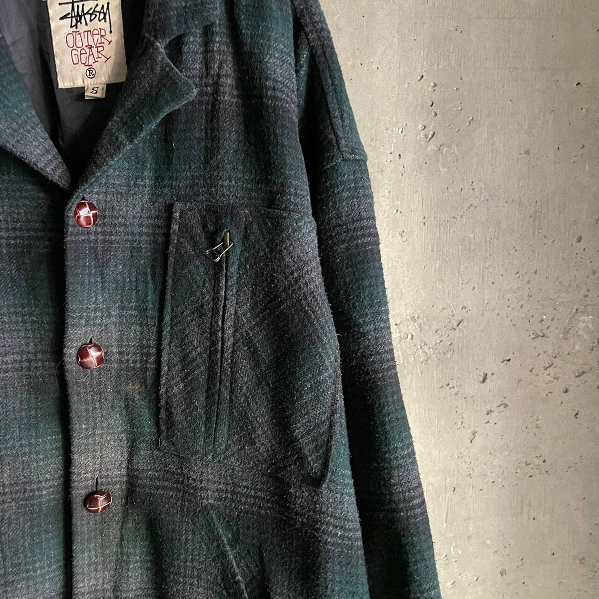 90's OLD STUSSY ombrecheck shirt jacket | sui &...