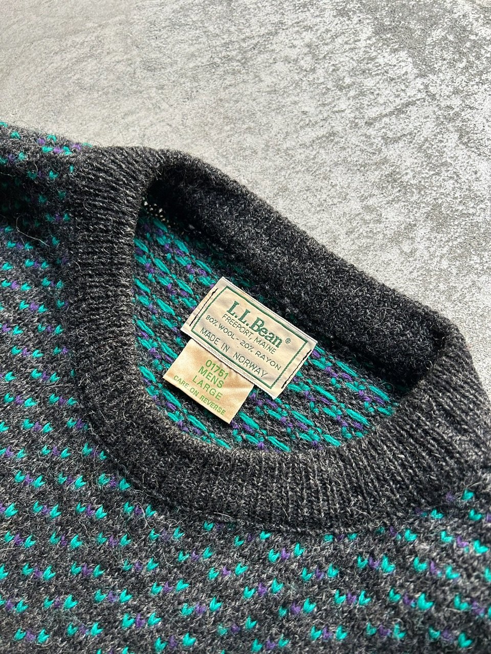 80s L.L.Bean birds eye knit sweater | sui & shara