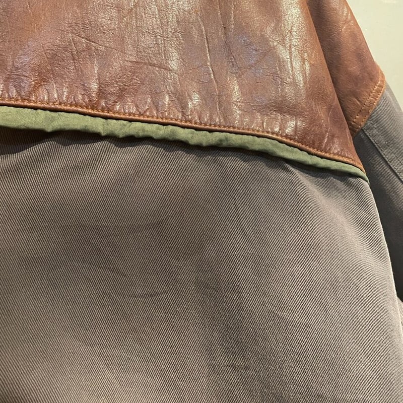 90s Generra issue cotton×leather switching blou