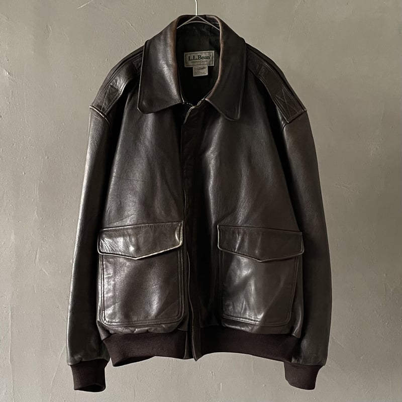 80s~ L.L.Bean A-2 type leather flight jacket |