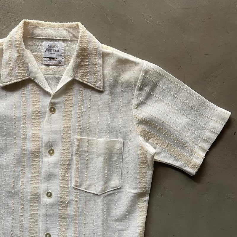 70s Whitehall striped open collar shirt | sui