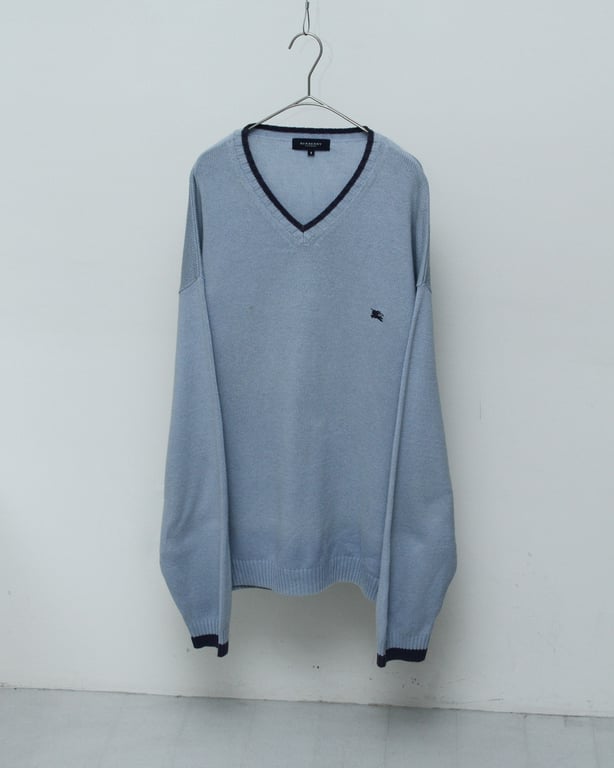 Burberry v-neck cotton knit sweater｜バーバリー