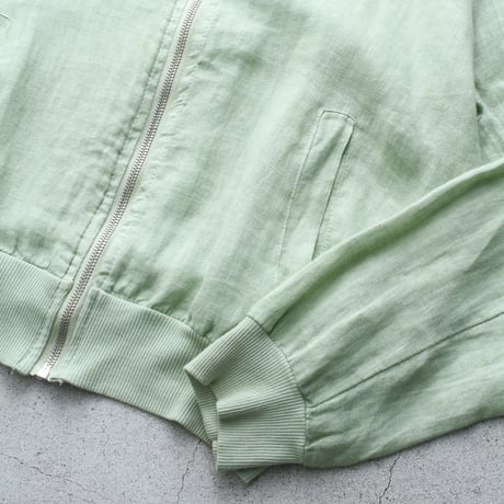 linen zip up blouson made in italy