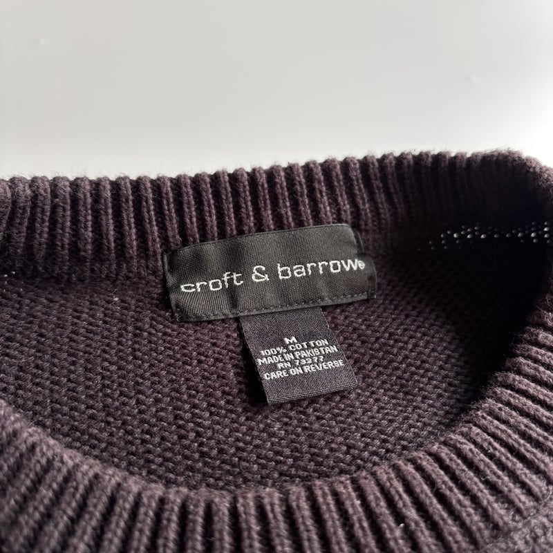90s croft&barrow フェード ダメージ加工 コットンニット