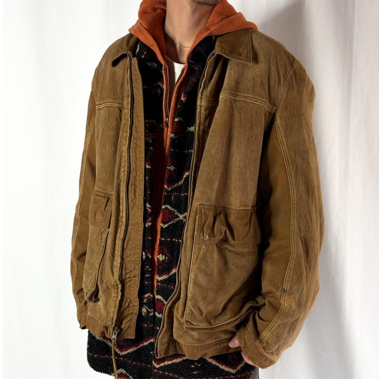 90年代 ティンバーランド ワークジャケット（90's Timberland duck/suede leather switching jacket｜ティンバーランド）