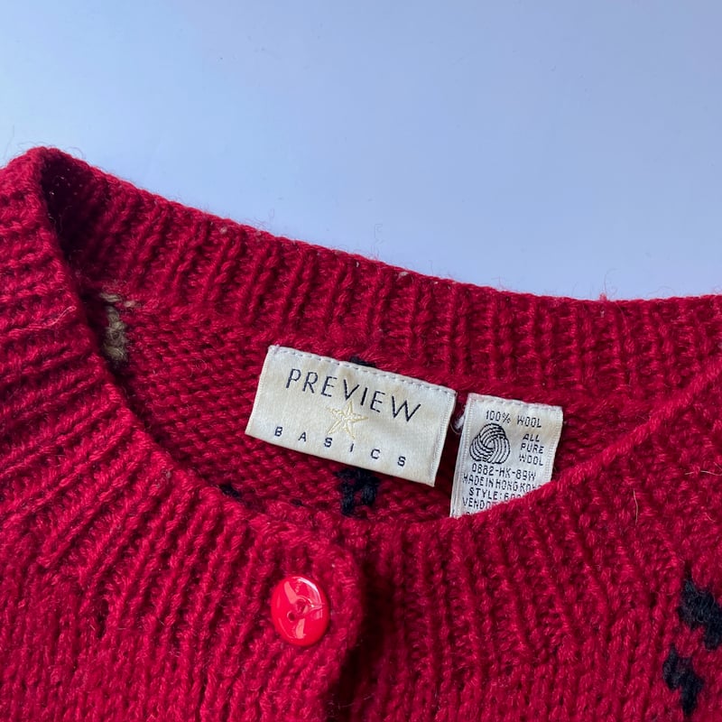 90s Duck pattern wool knit cardigan | sui & shara