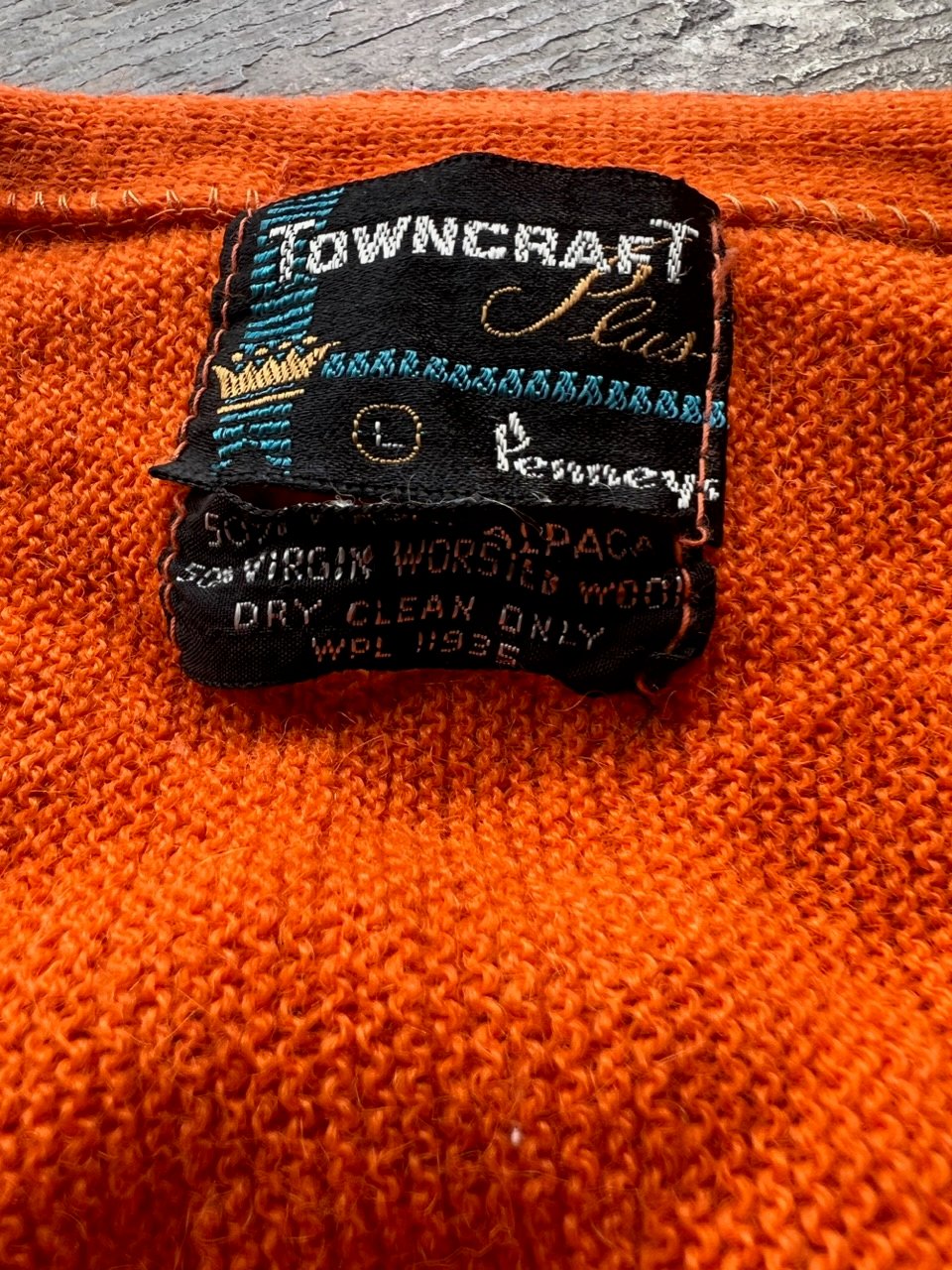 60s “towncraft” alpaca fabric cardigan