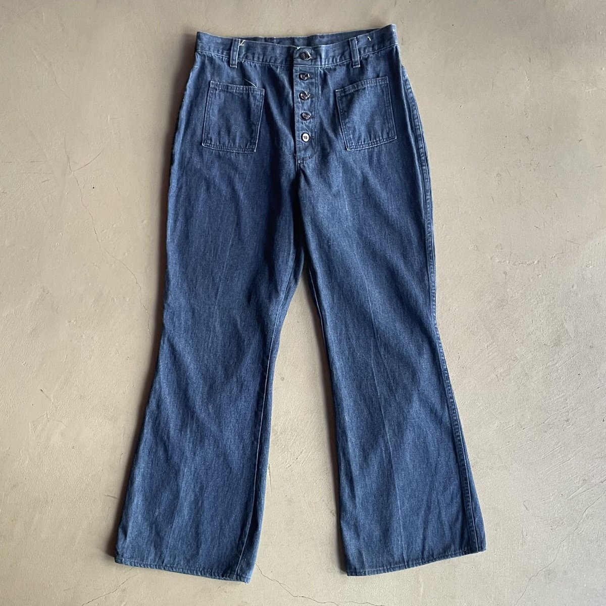 seafarer 70s デニム セーラーパンツ W29 巻きパンツ 濃紺