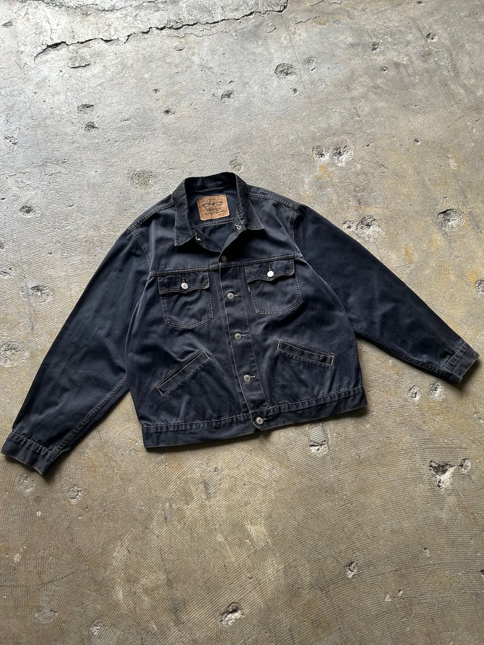 90s リーバイス　70505　コットン・サテン　トラッカージャケット Levi's】70505-30 リーバイス 90s コットンサテン 生成り
