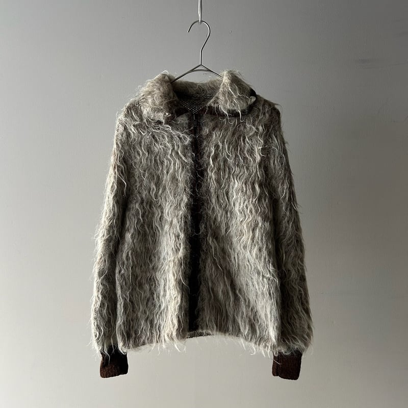Zip up shaggy mohair jacket | sui & shara