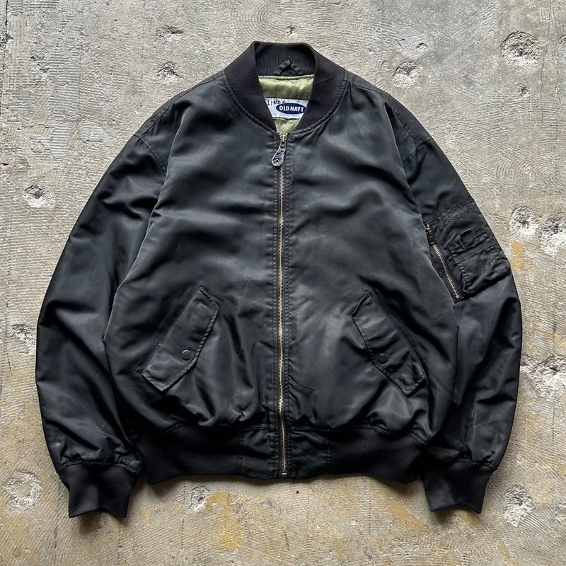 90s VINTAGE MAー1 フライトジャケット ブラックネイビー 90's OLDNAVY MA-1 type flight jacket | sui & shara