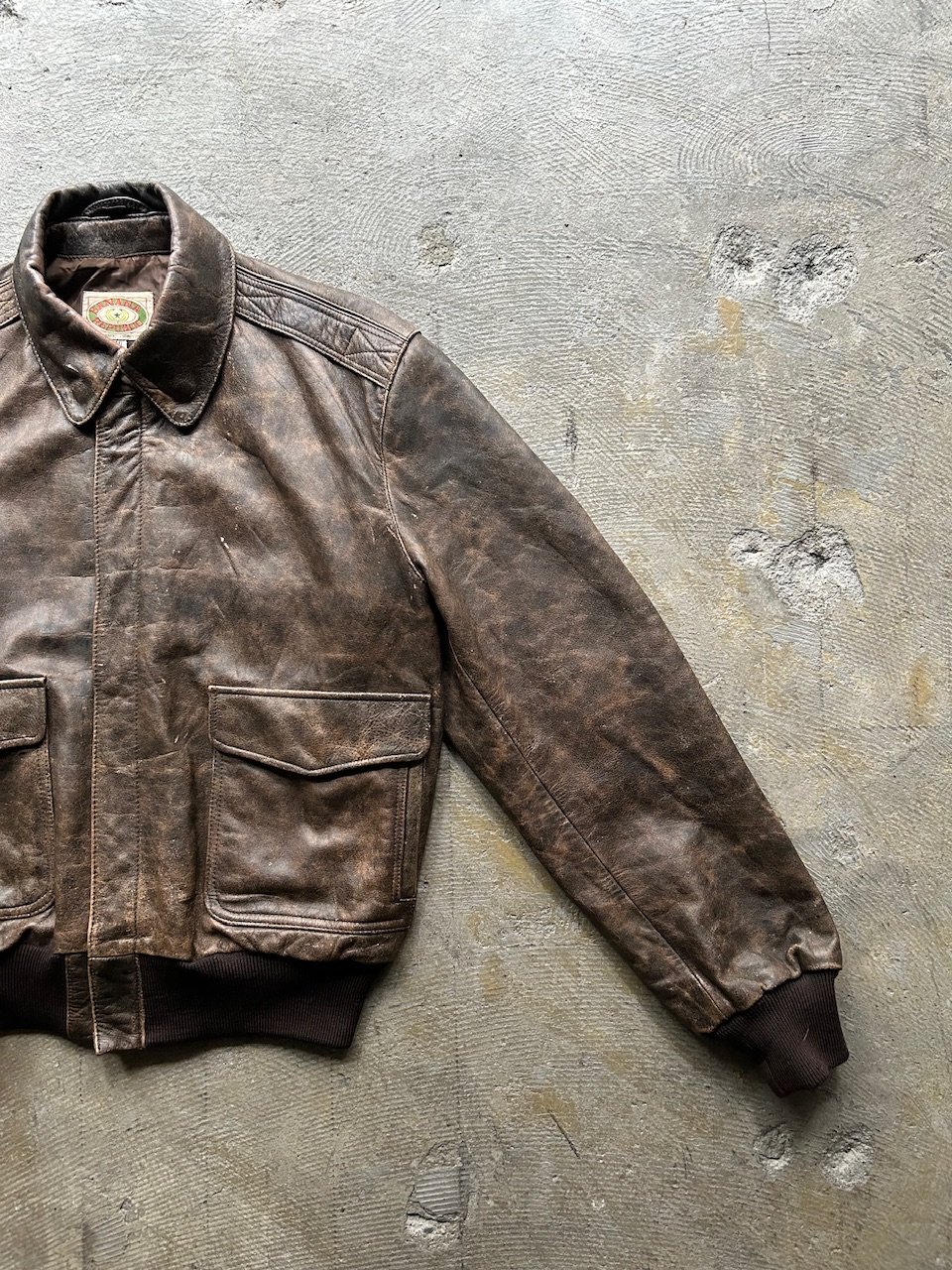 90s BANANA REPUBLICレザージャケット A-2タイプ 80s Banana republic A-2 type leather flight jac