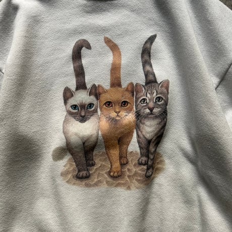 90s Cat print sweat  shirt