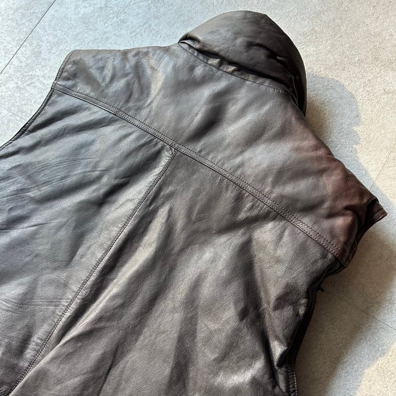 Eddie Bauer レザーダウンベスト 80s 90s Eddie Bauer レザーダウンベスト 茶 表記(L) | すべての商品