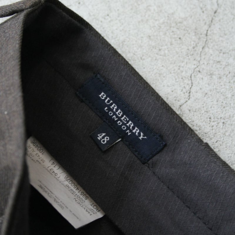 美品00s Burberry ウール100% 高級ワイドスラックス ブラック 00s Burberry wool tuck slacks | sui & shara