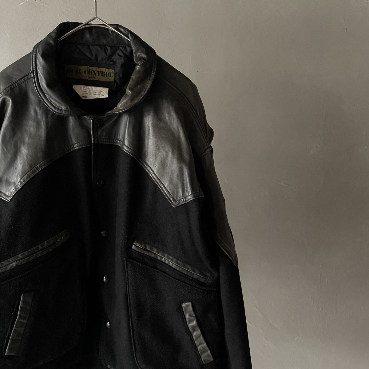 90s Dual control wool×leather jacket | sui & shara 90s Dual control wool×leather jacket | sui & shara