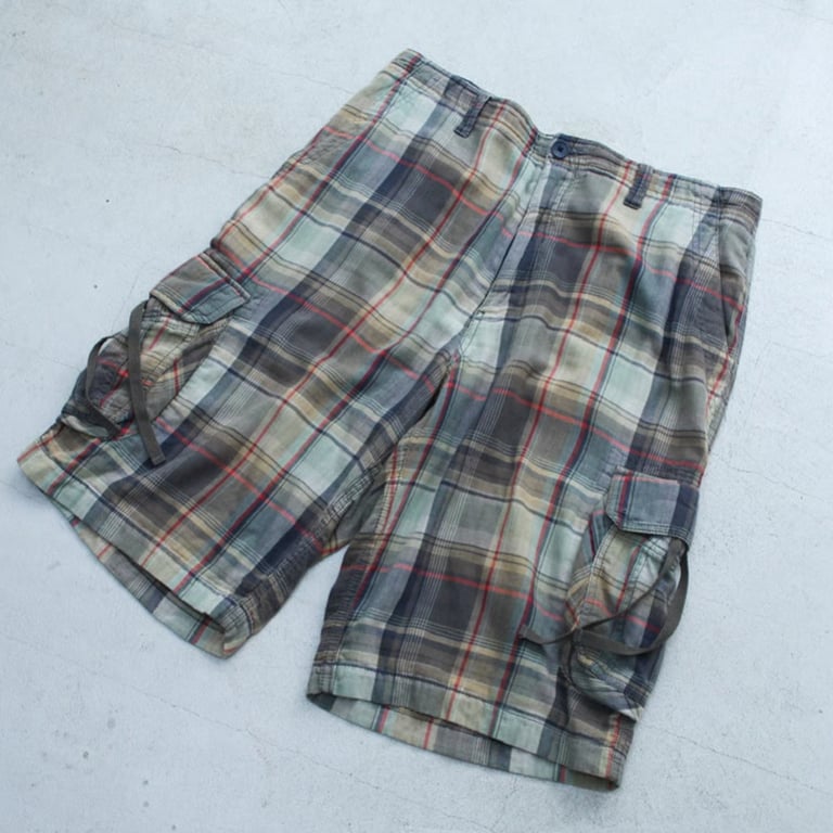 90年代 ショートパンツ（90s~ Plaid pattern cargo shorts）