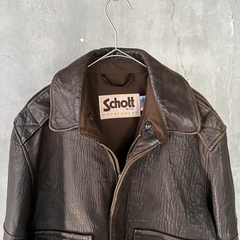 ブラウンレザージャケット A-2フライトジャケットタイプ Schott 2024-1212-592.jpg
